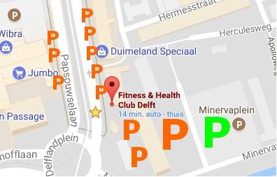 Parkeren bij Fitness & Health Club Delft aan de Papsouwselaan in Delft